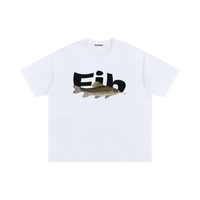 Wavy Fih with a cig Oversized Tee