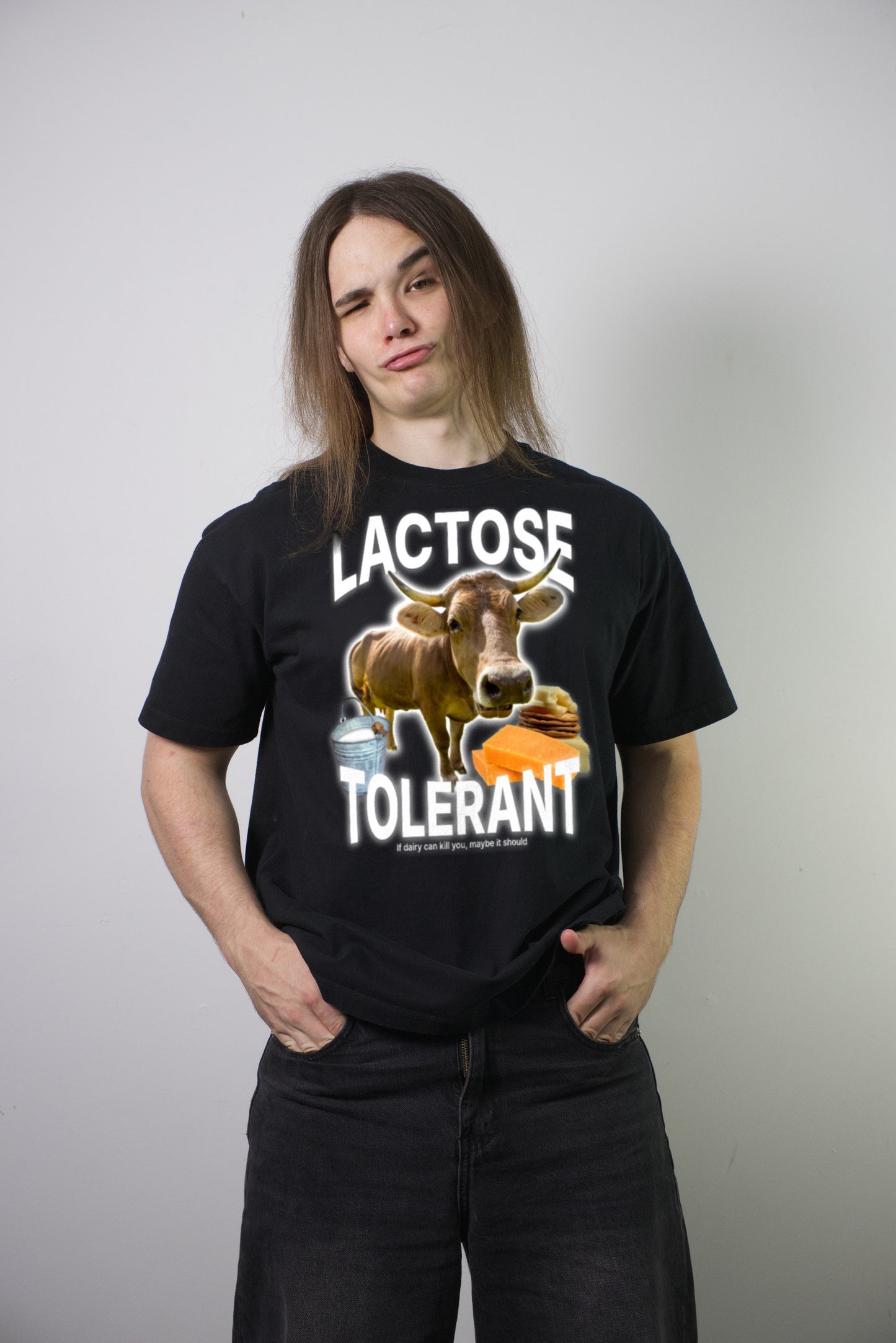 Lactose Tolerant Tee - black