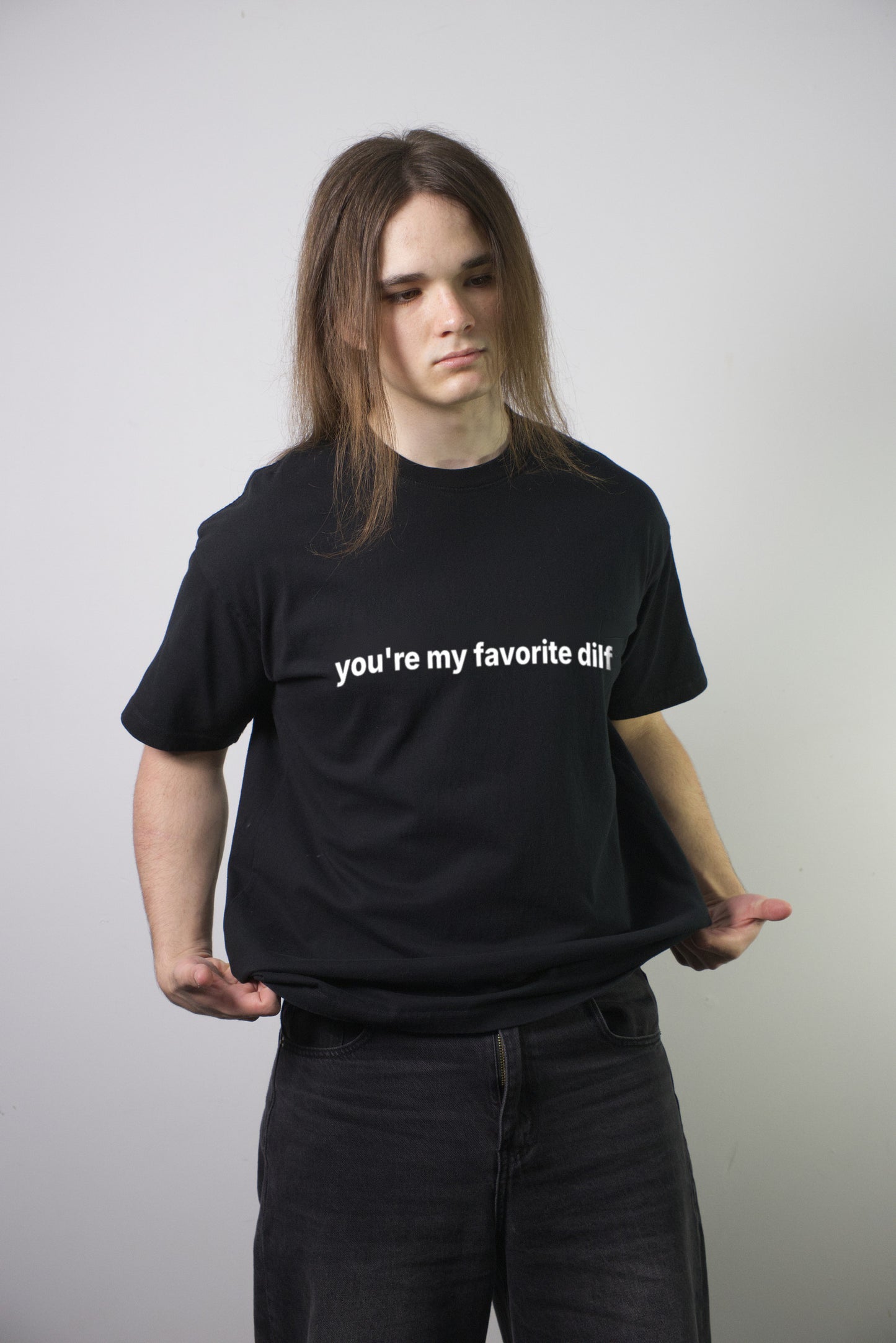 You're My Favorite DILF Statement Tee - hem detail