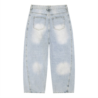 Men's Heavyweight Vintage Wash Barrel Leg Jeans